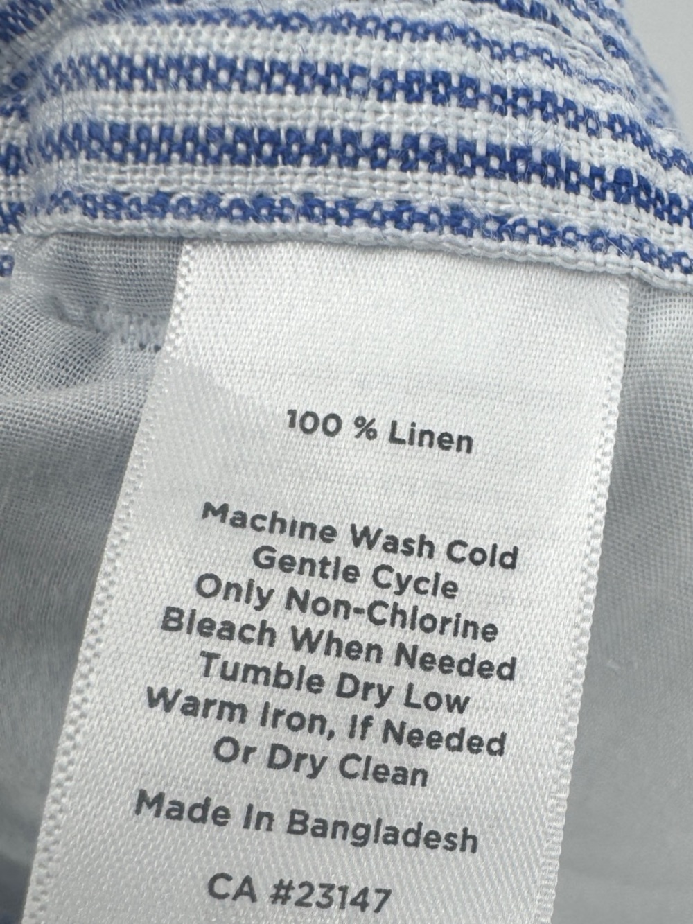 Talbots Linen Wide Leg Striped Pull On Relaxed Fit Pants Blue White Size 14 - Picture 5 of 5